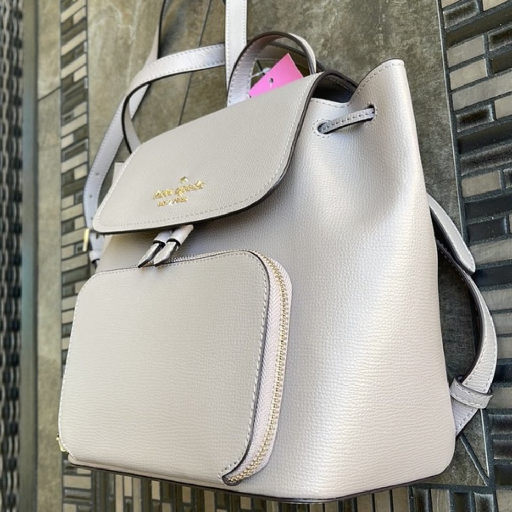 Kate Spade Darcy Flap Backpack Warm Taupe - Picture 3 of 16